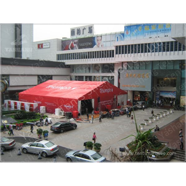 20X20M Red Fabric Cover Outside Event Tent For Exhibition , Outdoor Trade Show Tent Displays