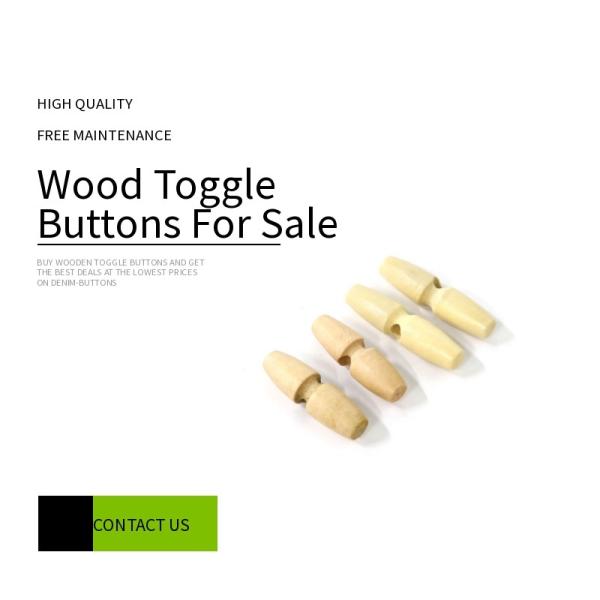 Single Hole Vintage Natural Wood Toggle Buttons For Coat