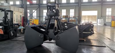 Excavator Hydraulic Rotating Grab , Excavator Clamshell Bucket Double Cylinder CAT312 PC200