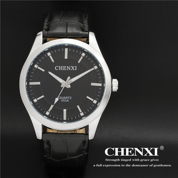 Zinc Alloy CE Rohs Nickle Free Quartz Watch Man Stainless Steel Case Leather Watch Unisex