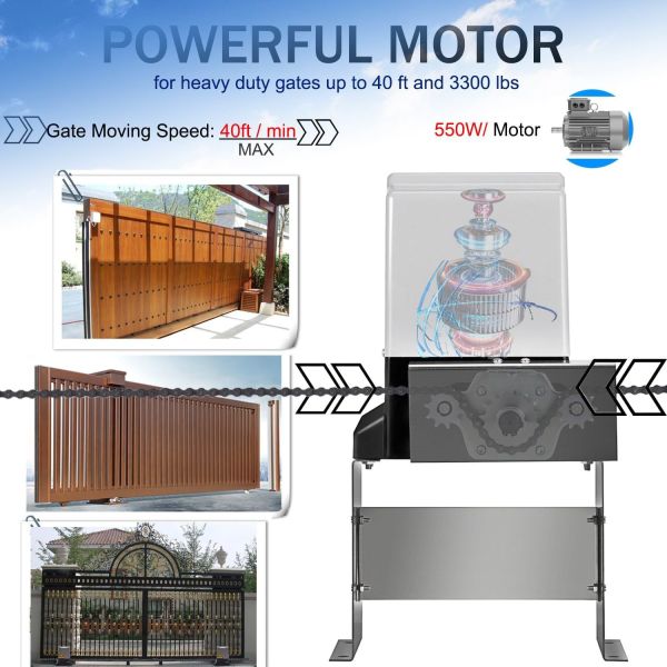 DC24V Low Noise 1000kg Thrust Smart Gate Motor Opener for Automatic Sliding Gate Systems