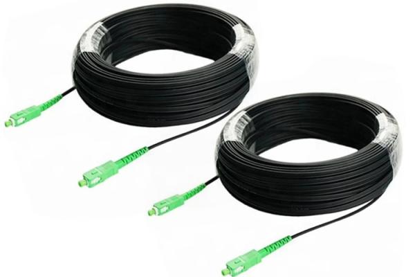 fio de gota exterior da fibra ótica da palavra simples FTTH do único modo do SC APC de 50M 100M