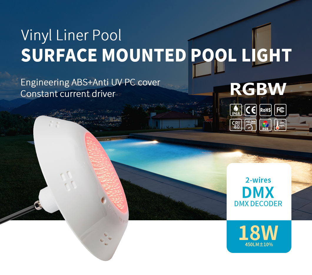 Бассейн винила регулятора DMX512 освещает тело ABS ПК 18W AC12V RGBW анти- УЛЬТРАФИОЛЕТОВОЕ