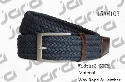 Wax Rope Navy Mens Braided Belts Antic Silver Zinc Alloy Buckle Available