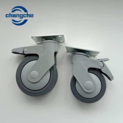 3 Inch Full Plastic Adjustable Hospital Caster Wheels Screw For Instrument Trolley