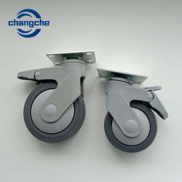 Swivel 125mm Castor Wheels Stem Mount Casters For Hospital Bed
