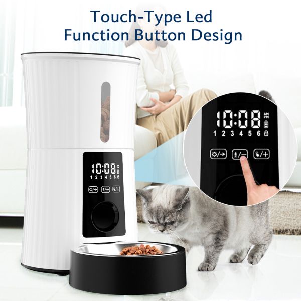 Smart Automatic Stainless Steel & Plastic Eco-Friendly Pet Food Dispenser for Dogs Remote Control Timed Dog Food Feeder
