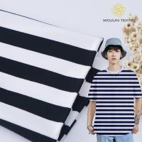 Tejido de material de cáscara caliente rayado de algodón puro Fringe de uniforme para camiseta