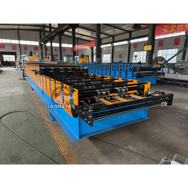 “5 Rib 4 Rib Trapezoidal Sheet Double Deck Roll Forming Machine 2 Layer Roll Forming Machine Full Automatic Metal Roofing Sheet Forming Equipment Production Line High Efficiency”