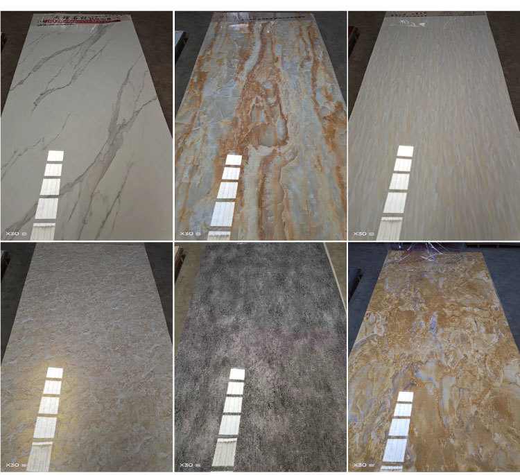 High Glossy Waterproof Wall Panel 1220*2240mm Uv Pvc Sheet Marble Alternative Pvc Sheet