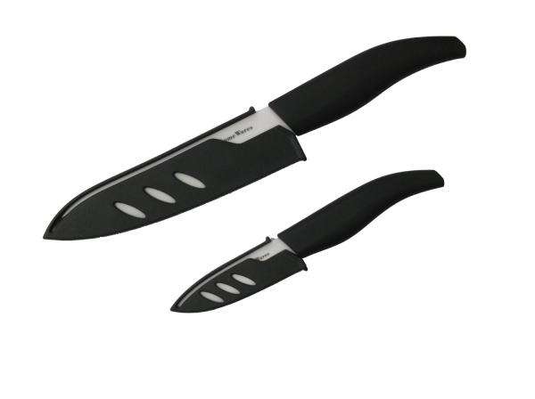 Ceramic Knife Set - 2pcs Kitchen Knives & 2pcs Blade Sheaths in Gift Box
