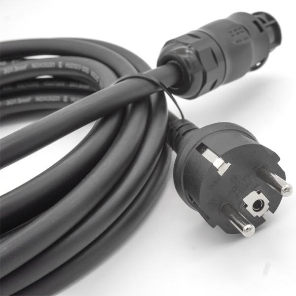 3x1.5mm² IP68 25A Micro Inverter AC Connection Cable with Schuko Plug for Solar Power Systems