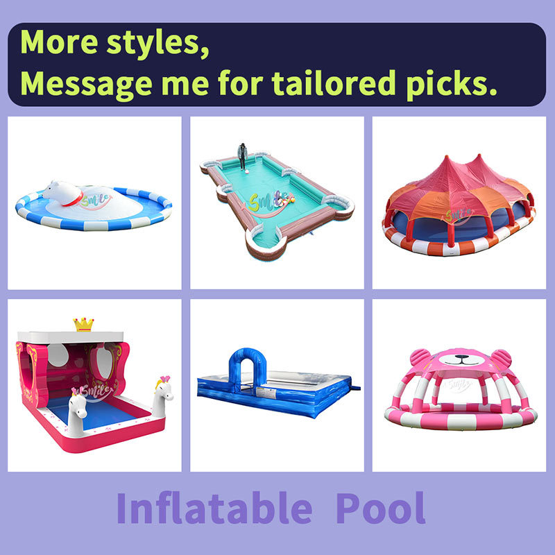 Blue White Checkered Inflatable Pool With Canopy PVC Inflatable Swimming Pool Sun Shade For Kids Outdoor Water Play Ball Pit