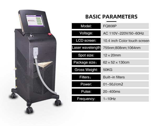 755nm 808nm 1064nm Diode Laser Hair Removal Machine 10HZ