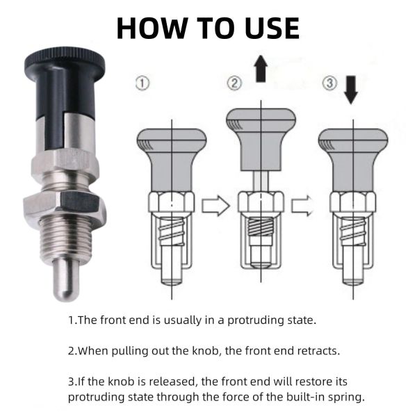 Spring Plunger Stainless Steel Retractable Spring Plunger Pin Self Locking Indexing Plunger for Industrial Equipment