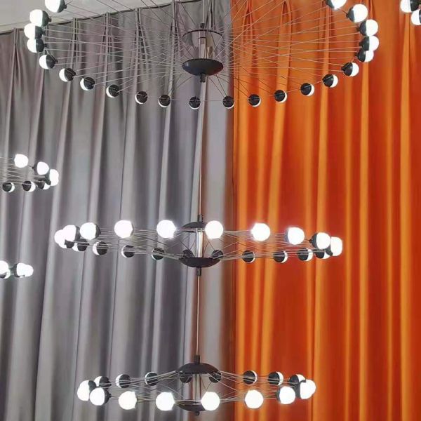 Duplex Building Ferris Wheel Large Chandelier Creative Industrial Ring Pendant Light(WH-AP-588)