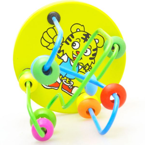 Big Bricks 9.3cm Wooden Around Beads Toy Colored ISO9001