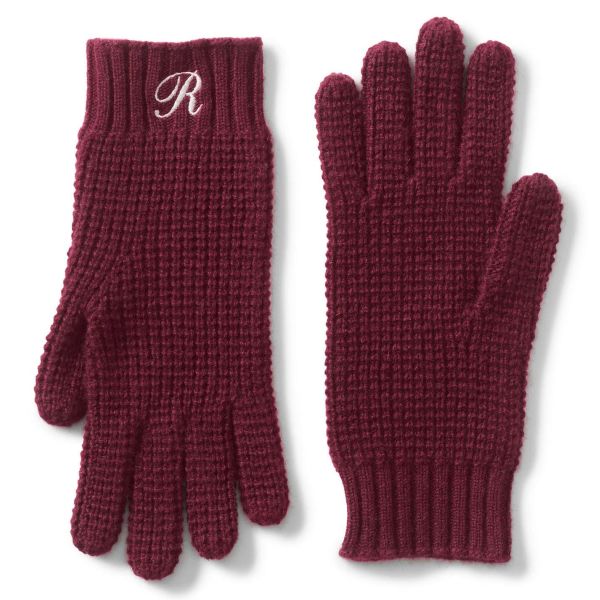 Warm Waffle Stitch Knitted Hat Scarf Gloves Sets For Women 7GG Gauge Durable