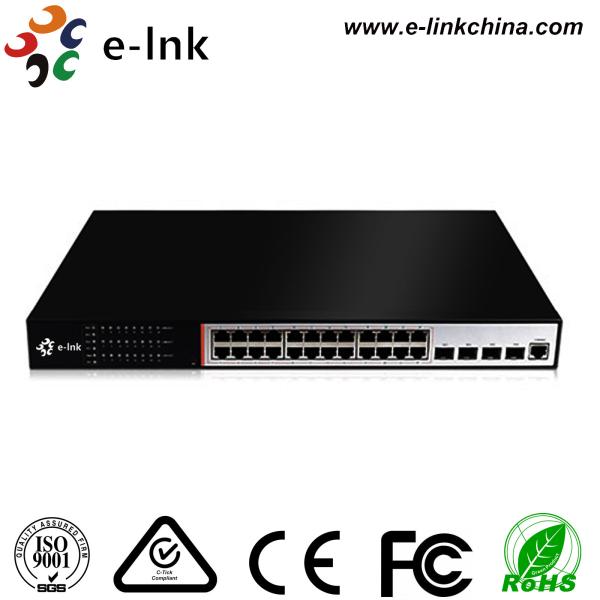 24 interruptores 10 do ponto de entrada dos ethernet dos portos/100/1000Base-T + 4 entalhes dos portos 10G SFP