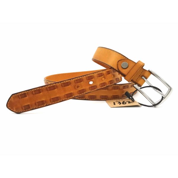 CHENVERGE Black Men's Genuine Leather Braided Belt Practical Wear Resistant