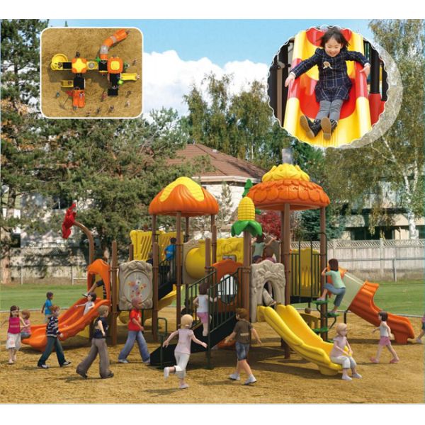 EN Standard Kids Outdoor Playground , Plastic Playground Equipment