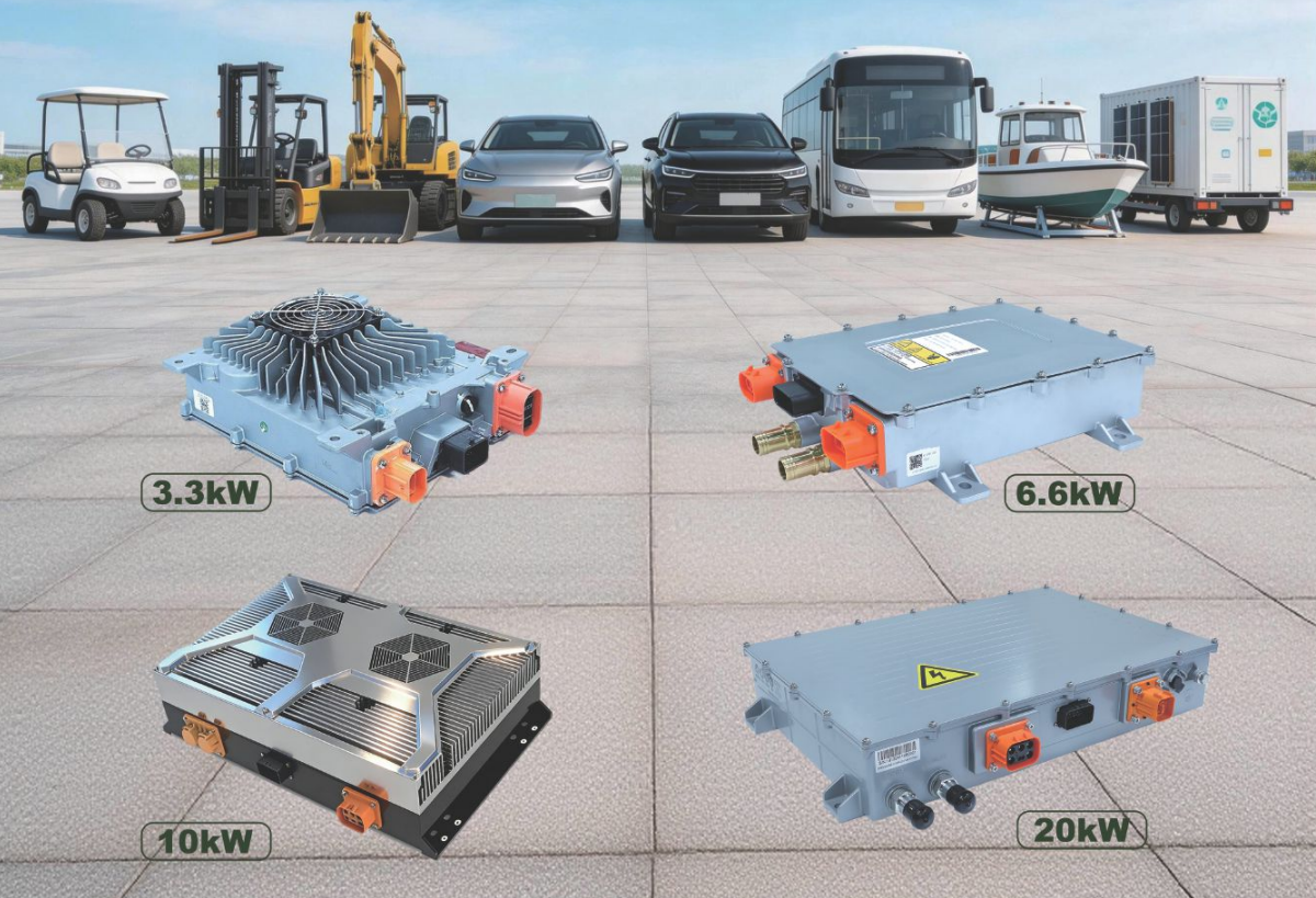 CTS High Power EV On Board Charger 3.3kW/6.6kW OBC With Fan Cooling For Electric Cars Commercial Vehicles