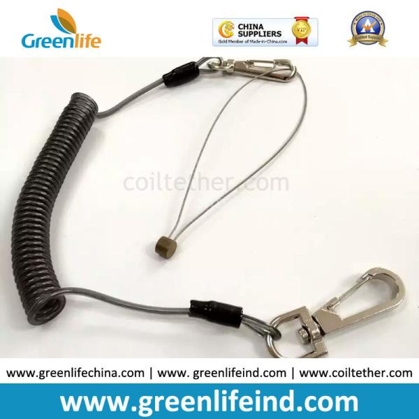 Detachable Elastic Heavy Duty Black Coil-Style Lanyard Spiral Tool's Leash