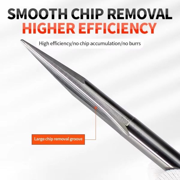 YingBa Solid Carbide Double Edge Straight Groove Sharp CNC Wood Bit with 15-30° Angle for Wood and EVA
