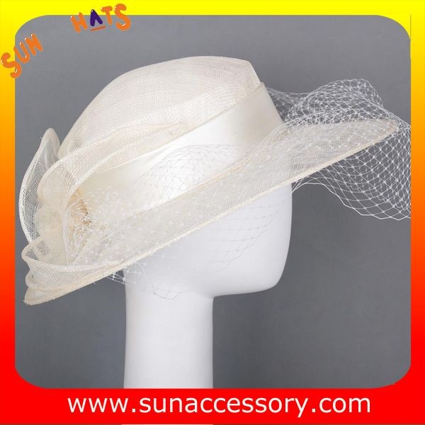 Elegant fancy Church sinamay hats for ladies ,Sinamay wide brim church hat