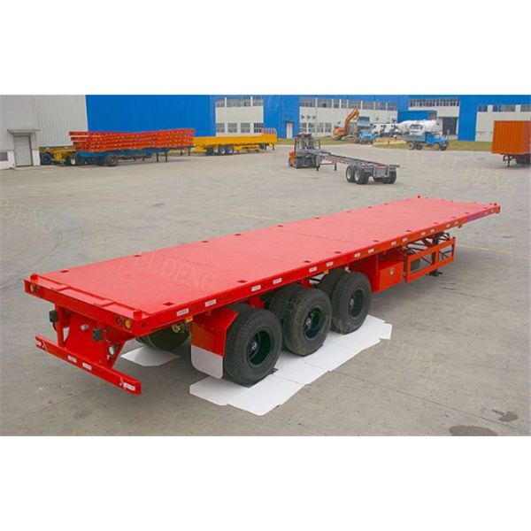 3 Axle 20ft 40ft Flatbed Container Trailer High Tensile Carbon Steel Material