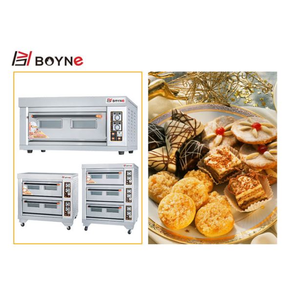 Печь пиццы с каменными оборудованиями кухни пекарни двойного слоя печи палубы газа