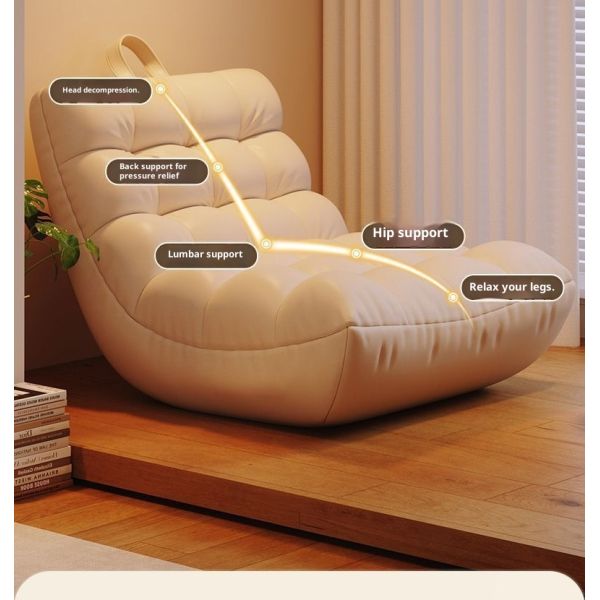 Modern Single Balcony Tatami Lounge Chair Lazy Leisure Bean Bag Sofa with Tech Fabric Modular Design for Living Room