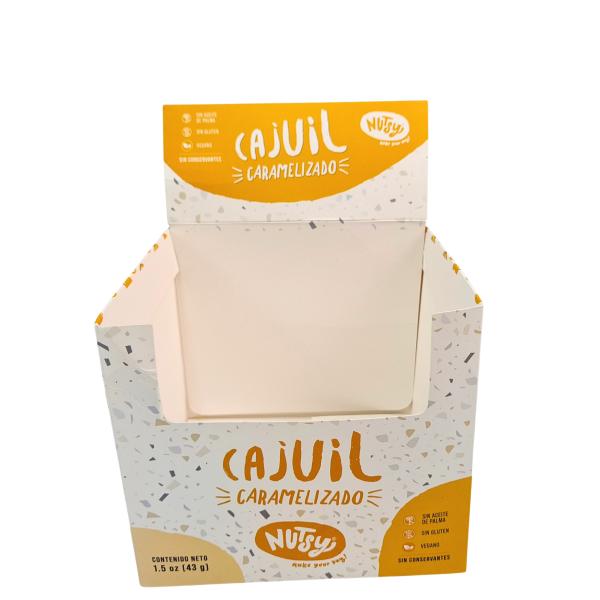 Caja de papel plegable para exhibición minorista personalizada de 3.5 g para embalaje de alimentos de cereales, frutas secas instantáneas, nueces y granos para el desayuno