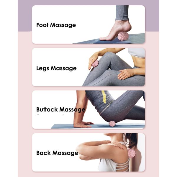 Silicone Peanut Massage Ball Double Lacrosse Massage Roller Ball For Muscle Therapy Release