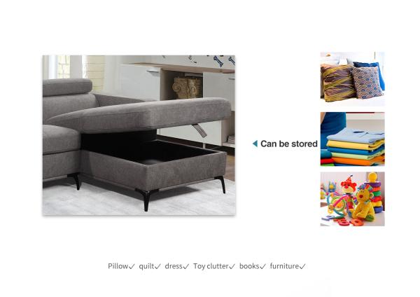 Foldable Breathable Fabric Corner Couches , Wear Resistant Sofa L Shape Fabric