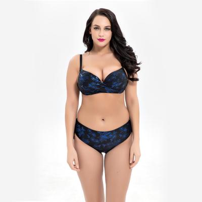 Plus Size Two piece Swimsuit print flower Swimsuit Women Push up 1928