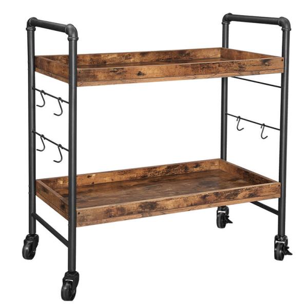 Bar Cart for Sale, Kitchen Trolley Cart, Industrial Rolling Cart, Trolley Cart with Shelves, ULRC85BX