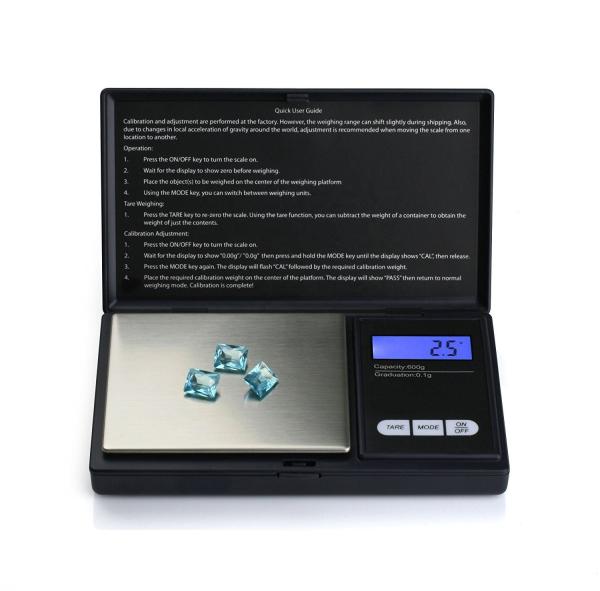 Balance de poche numérique en acier inoxydable ABS de haute précision, précision 0,01 g, mini balance à bijoux, dimensions de la balance 7,6 * 12,8 * 2 cm