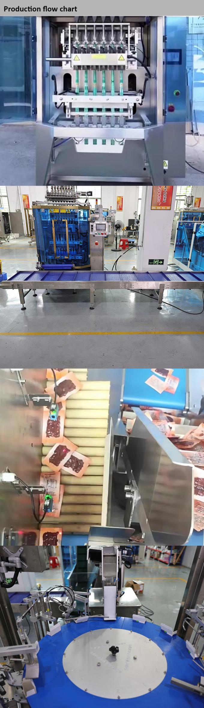 Factory Fully Automatic Multi-Row Sugar Honey Powder Bagging Carton Packing and Carton Wrapping Film Machinery Production Line