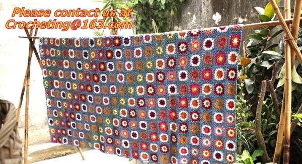 hook needle stripe daisied yarn blanket crochet blanket crochet blanket sofa blanket bed