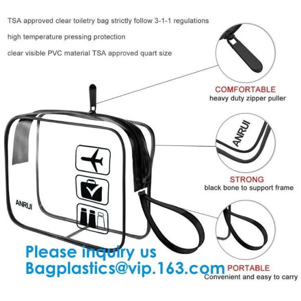 Travel Luggage Pouch Custom Clear Transparent PVC Travel Toiletry Bag Make Up Cosmetic Bag /Wash Bag/Zipper bag