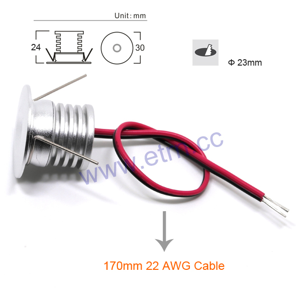 NEW 3W Round Super MINI LED Downlight Cabinet buried stair Light Spotlights