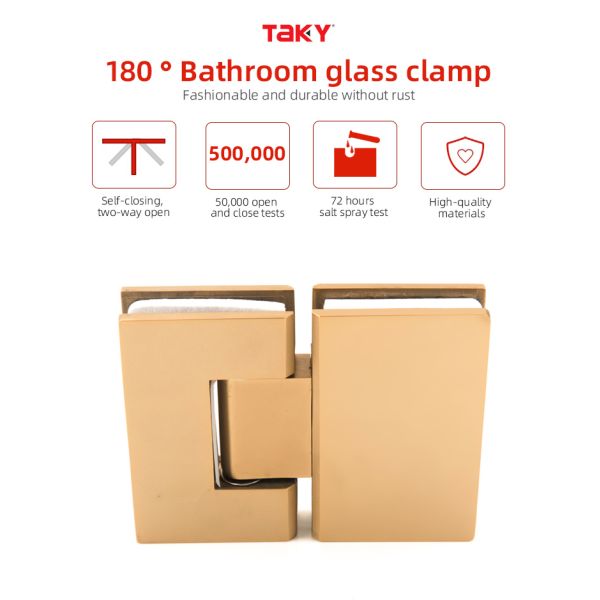 Современный дизайн 304 из нержавеющей стали стеклянный стеклянный панцирь 180-градусный зажим двери ванной