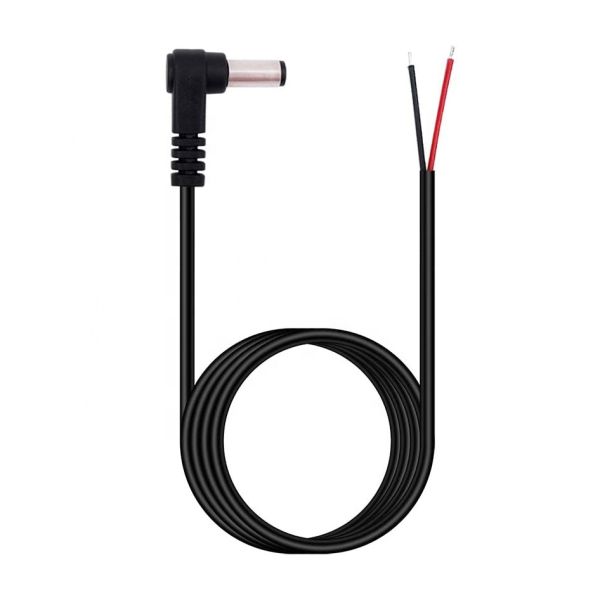 CUSTOM 90 degrés droit Ange DC Baril Jack mâle femelle à ouvrir queue de cochon câble de chargeur de courant DC