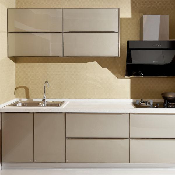 Home Laminate Handleless Kitchen Cabinets Full Set Small Kitchen Modular Cabinets