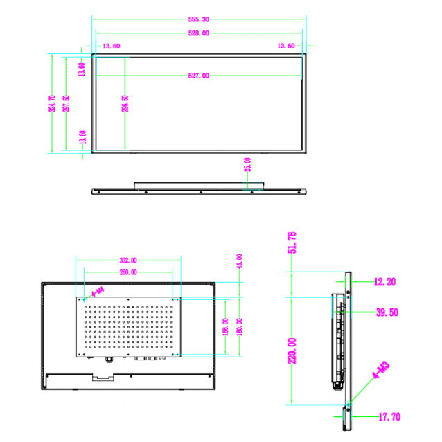 23,8 яркость экрана 1500nits Lcd рамки дюйма открытая высокая