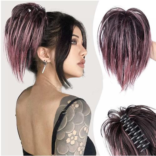 High Braided Ponytail Weave Human Hair Extension Medium Cap Size Can Be Styled Dyed And Permed