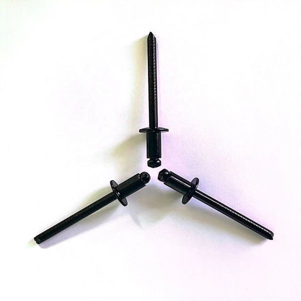 Customized Black Pop Rivet Flat Domed Head Aluminium And Stainless Steel Material