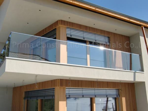 U Channel Frameless Glass Railing Apartment House Staircase / Stairwell Brushed Finish