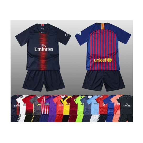 Custom kids soccer jersey full kit with socks football jersey for kids